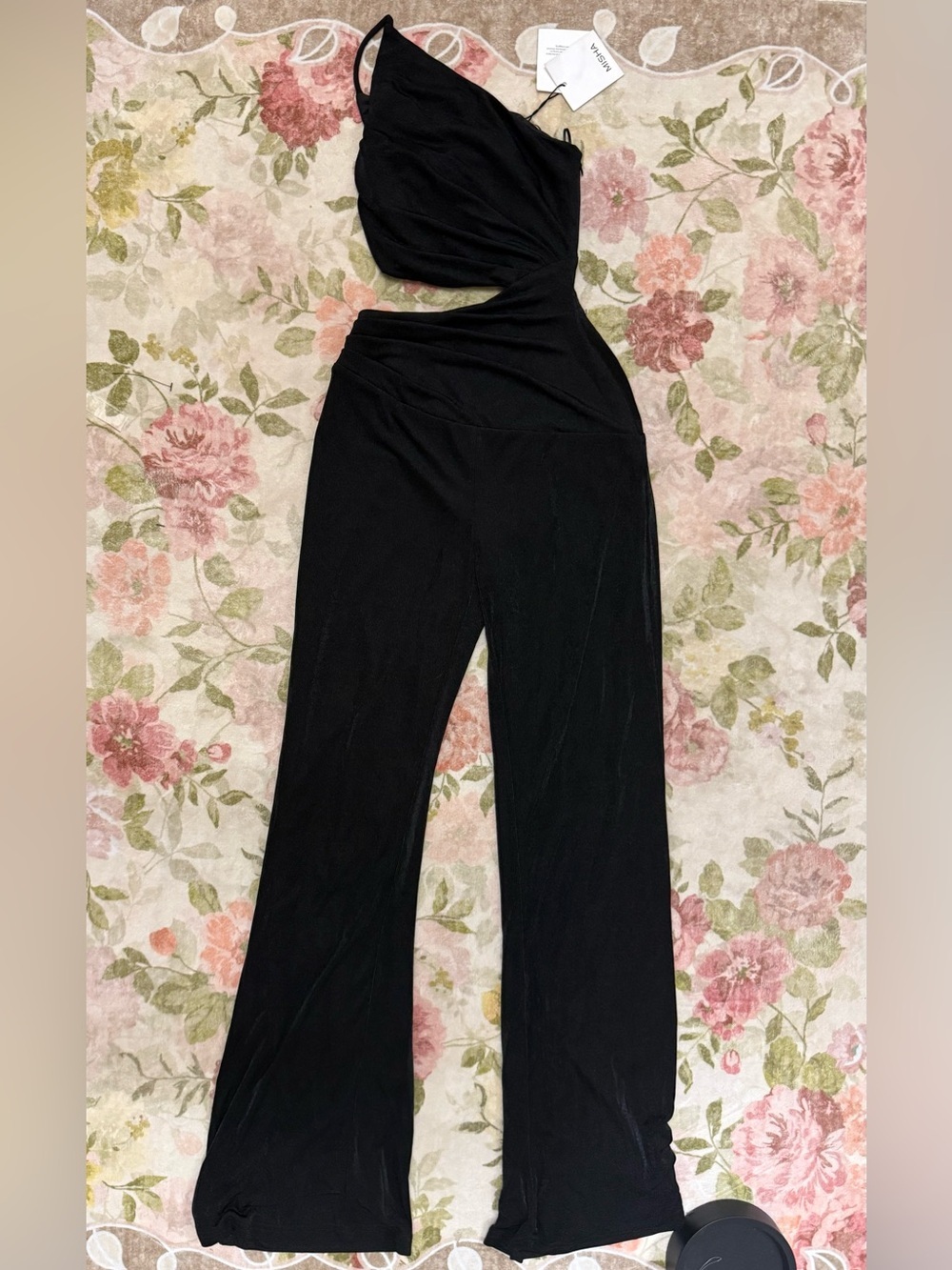 MISHA NWT Cut-Out One Shoulder Wide Leg Stretch Jumpsuit - Picture 5 of 10